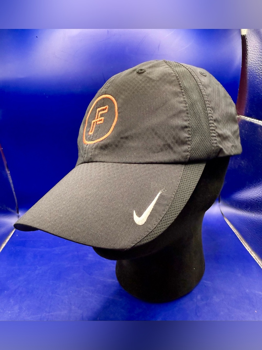 NWT Nike Golf Heritage86 Dri-FIT Hat Black Orange F Logo